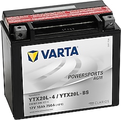 Varta Powersports AGM YTX20L-BS 12 V 18 Ah 250 CCA Motosiklet Aküsü