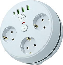 Vea VE-26583 3'lü 3 USB 'li Type-C 1.5 m Akım Korumalı Priz