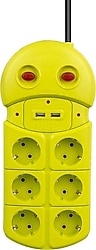 Vea VE-970USB Anahtarlı USB'li 1.5 m 6'lı Akım Korumalı Priz