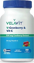 Velavit V-Cranberry Vitamin C 30 Kapsül