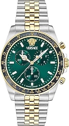 Versace Greca Chrono Wave VRSCVE0H00425 Gümüş-Yeşil Erkek Kol Saati