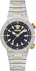 Versace Greca Logo Diver VRSCVE8G00424 Çelik Kordon Gümüş-Lacivert Erkek Kol Saati