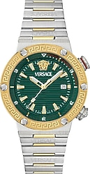 Versace Greca Logo Diver VRSCVE8G00524 Çelik Kordon Gümüş-Yeşil Erkek Kol Saati