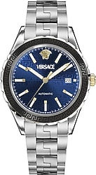 Versace Hellenyium Auto VRSCVEQCA0424 Çelik Kordon Gümüş-Lacivert Erkek Kol Saati
