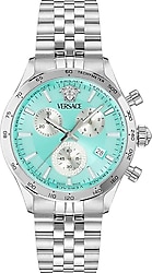 Versace Hellenyium Chrono Petite VRSCVECFA0724 Gümüş-Turkuaz Erkek Kol Saati