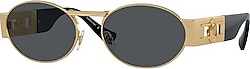 Versace Medusa Deco Oval VE2264 100287 Black/Gold-Dark Grey Güneş Gözlüğü
