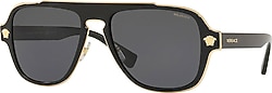 Versace Medusa Retro Charm VE2199 100281 Black/Gold-Dark Grey Polarize Erkek Güneş Gözlüğü