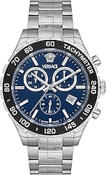 Versace New Hellenyium Chrono VRSCVEPCA0324 Çelik Kordon Mavi Erkek Kol Saati