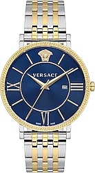 Versace V-Eternal Gent Date VRSCVENCA0324 Altın-Mavi Kadın Kol Saati
