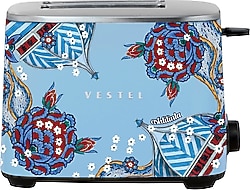 Vestel x Aslı Filinta Retro Düş Mavisi Çini 2 Dilim Ekmek Kızartma Makinesi