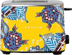 Vestel x Aslı Filinta Retro Sarı Çini 2 Dilim Ekmek Kızartma Makinesi