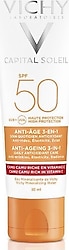 Vichy Capital Soleil 3 in 1 Yaşlanma Karşıtı 50 ml 50 Faktör Güneş Kremi