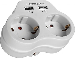 Viko 2.1 A Çift USB'li 2'li Priz