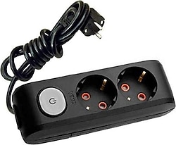 Viko Multi-let 90137202 Topraklı Anahtarlı Siyah 2 m 2'li Priz