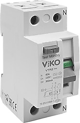 Viko VTR2-40300 2x40 A 300 mA AC Tipi Kaçak Akım Rölesi