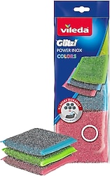 Vileda Glitzi 3'lü Power Inox Colors Bulaşık Süngeri