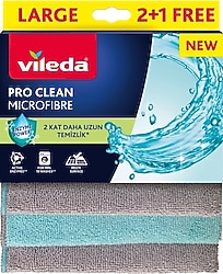 Vileda Pro Clean Mikrofiber Temizlik Bezi 2+1