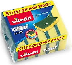 Vileda Yeşil Düz 5'li Bulaşık Süngeri