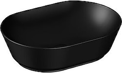 VitrA 7427B083-0016 Geo Oval Deliksiz Çanak Lavabo - Mat Siyah