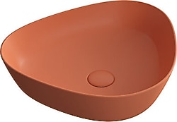 VitrA 7812B477-0016 Plural 45 cm Üçgen Alçak Çanak Lavabo - Mat Terra Rossa