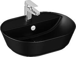 VitrA Geo 7428B083-0001 55 cm Mat Siyah Oval Çanak Lavabo