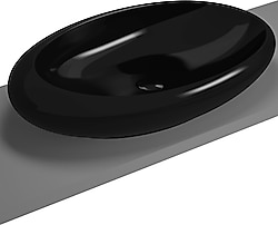 Vitra İstanbul 4446B470-0016 85x81cm Siyah Oval Çanak Lavabo