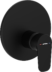 VitrA Root Round A4334836 AquaHeat Ankastre Termostatik Mat Siyah Duş Bataryası