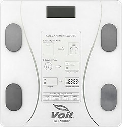 Voit BLT5000 Beyaz Bluetooth Özellikli Akıllı Vücut Analiz Baskülü