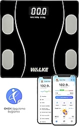 Walke Premium Siyah Dijital Akıllı Tartı