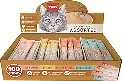 Wanpy Karışık 4 Lezzetli 100x14 gr Krema Kedi Ödül Maması