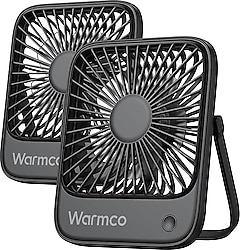 Warmco D1 Şarjlı Siyah Masaüstü Vantilatör