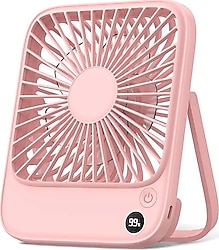 Warmco D2 Şarjlı Pembe Masaüstü Vantilatör