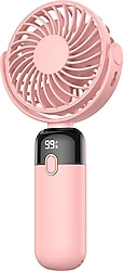 Warmco K70 Şarjlı Pembe El Tipi Vantilatör