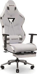 Warrior 1698B1202 Aragorn Blanc Ayna Ayak Uzatmalı Deri Oyuncu Koltuğu