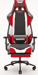 Warrior Scorpion Ayak Uzatmalı Kırmızı Oyuncu Koltuğu