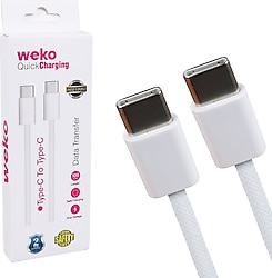 Weko WK-26525 1 m Type-C to Type-C Hızlı Şarj Kablosu