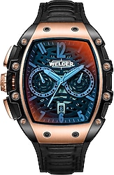 Welder W75 WRM2005-R Silikon Kordon Siyah-Turkuaz Erkek Kol Saati