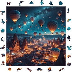 WePuzzleUp Kapadokya'nın Büyülü Balonları 353 Parça Ahşap Puzzle