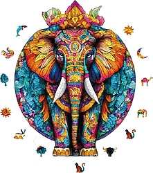 WePuzzleUp Mandala Fil 220 Parça Ahşap Puzzle
