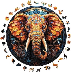 WePuzzleUp Renkli Fil 252 Parça Ahşap Puzzle
