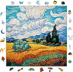 WePuzzleUp Van Gogh Selvili Buğday Tarlası 353 Parça Ahşap Puzzle