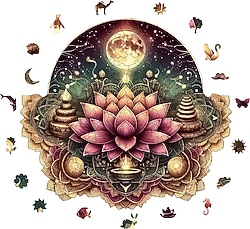 WePuzzleUp Yıldızlı Lotus Mandalası 181 Parça Ahşap Puzzle