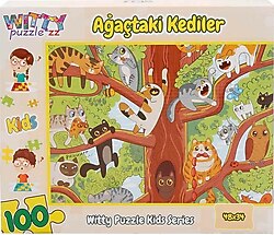 Witty Puzzlezz Ağaçtaki Kediler 100 Parça Puzzle