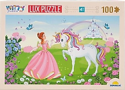 Witty Puzzlezz Unicorn ve Prenses 100 Parça Puzzle