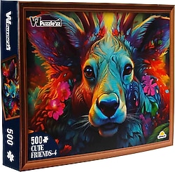 Witty Puzzlezz Çiçekler ve Geyik 500 Parça Puzzle