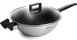 Woll Concept 30 cm Kapaklı Çelik Wok Tava