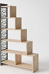 Wood'n Love Silva Atlantik Çam-Siyah Kitaplık