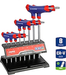Workpro WP200543 8 Parça CR-V T Tipi Alyan Anahtar