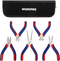 Workpro WP201015 CR-V 5 Parça Elektronikçi Profesyonel Mini Pense Seti