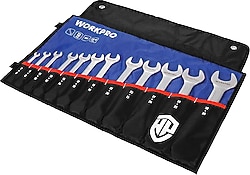 Workpro WP202507 6-32 mm 12 Parça CR-V Açık Ağız Anahtar Takımı + Bez Kılıf
